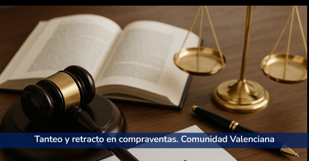 Tanteo y retracto en compraventas. Comunidad Valenciana.